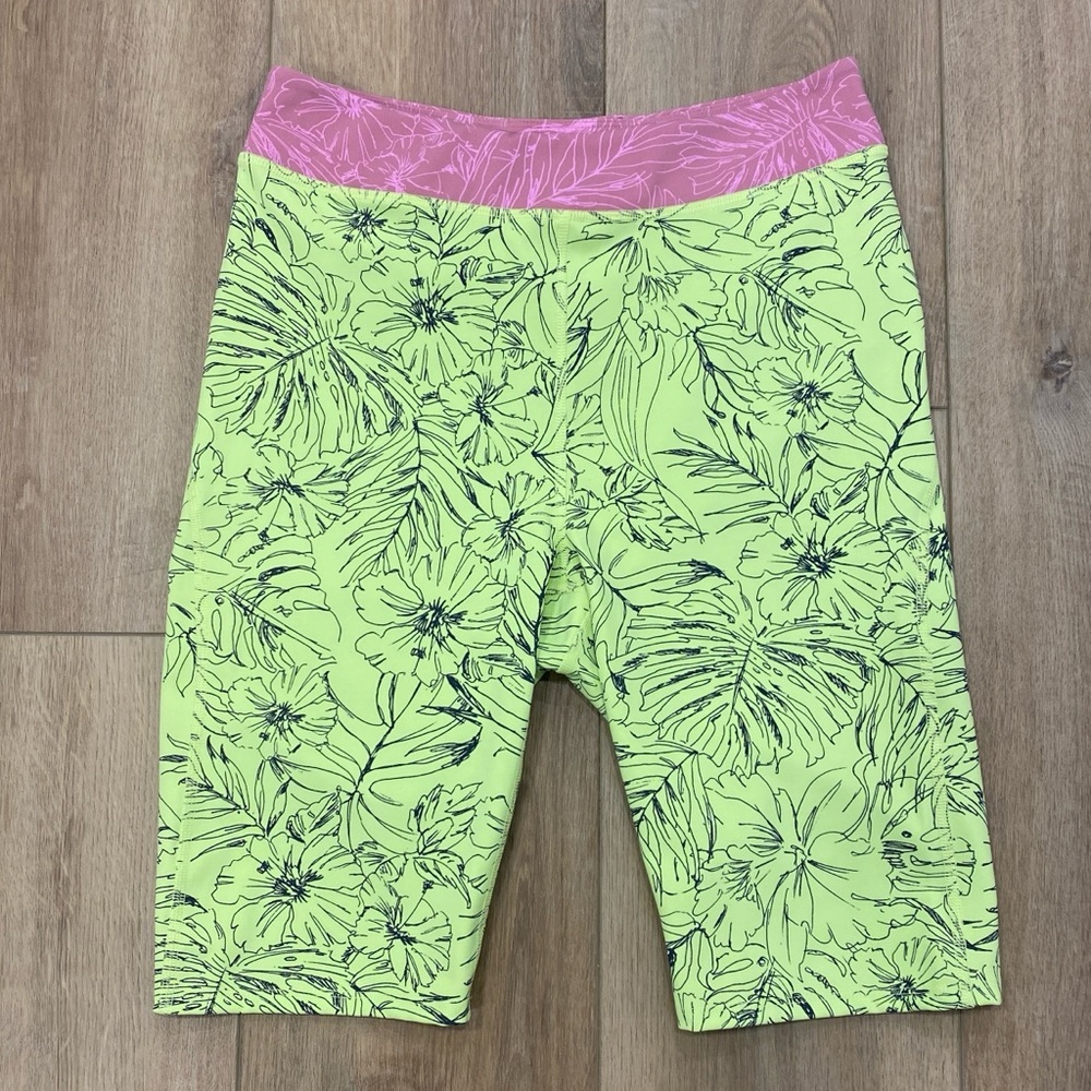 🌟FREE PEOPLE MOVEMENT🌟 ELECTRIC LIME FIRED UP BIKE SHORTS YELLOW/PINK SZ M - Picture 2 of 6